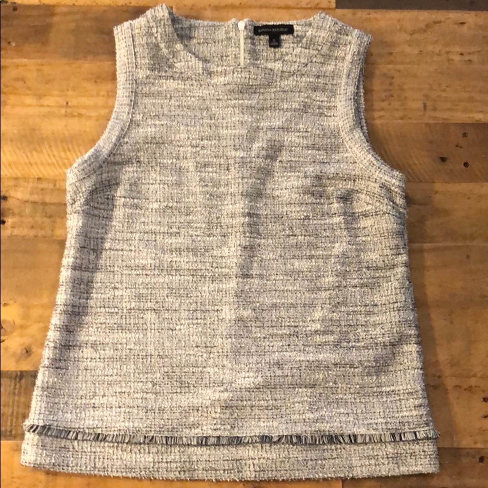 Banana Republic tweed blue shell